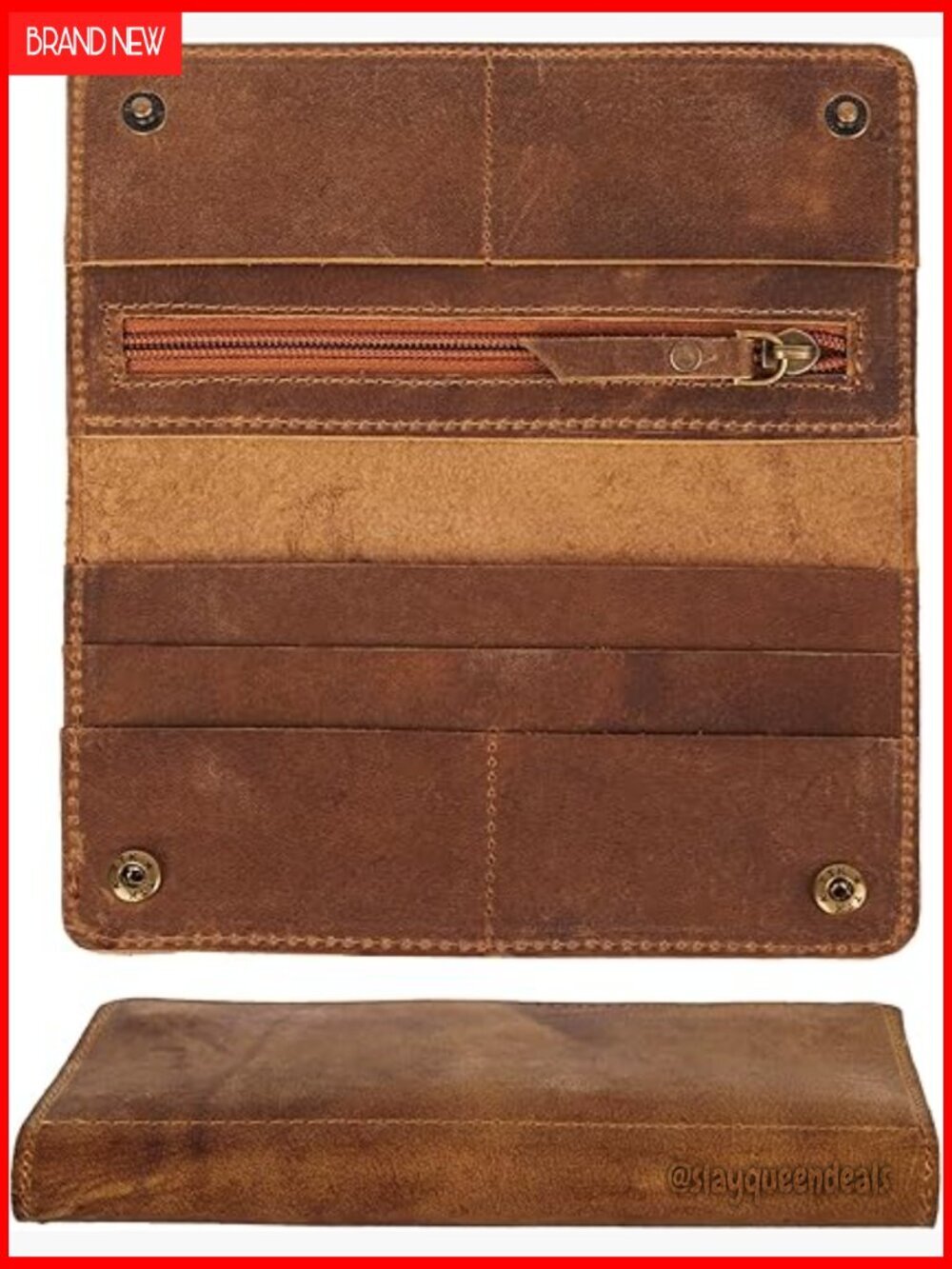 Ultra-Slim Genuine Leather RFID Blocking Bifold Wallet Long Billfold